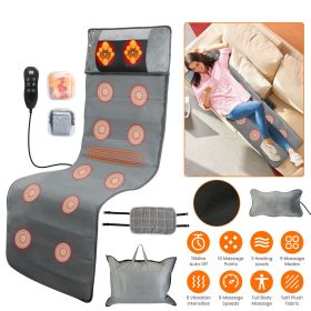 Full Body Electric Massage Mat with Heat Vibration Massage Pad Cushion Back Massage Mattress Chair Pad with Neck Massage Pillow with 10 Vibration