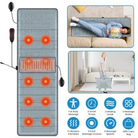 Full Body Electric Massage Mat with Heat Vibration Massage Pad Cushion Back Massage Mattress Chair Pad with Inflatable Head Pillow Lumbar Pillow