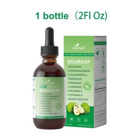 Soursop Drops 10-in-1 With Seaweed Moringa Black Seed Oil Oregano Ashwagandha Chlorophyll Herbal Extracts For Overall Health Vegan 2 Fl Oz Supple (Option: 1)