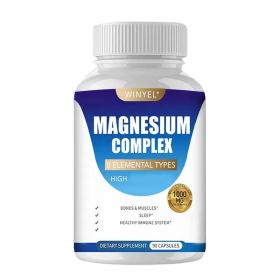 WINYEL MAGNESIUM COMPLEX Wellness Capsules With Malate & Glycinate And 8 ELEMENTAL MAGNESIUM, Supports Health 90 Capsules, Dietary Supplement. (Option: 1)
